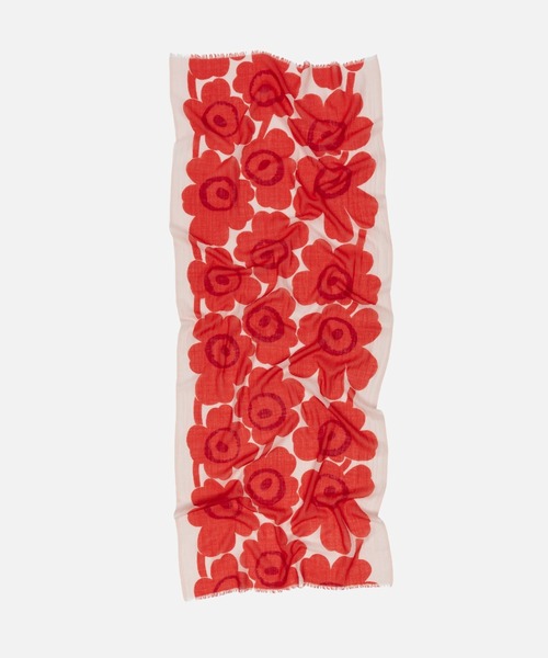 marimekko（マリメッコ）の「Unikko / Fiore stole（ストール/ショール・レディース・ライトグレー/レッド・FREE）」の7枚目の写真
