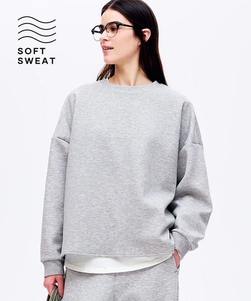 coca（coca）（コカ）の「ソフトスウェット裾スリットプルオーパー（スウェット・レディース・ブラック/グレー/ライトグレー/チャコール・M/S/L）」の3枚目の写真