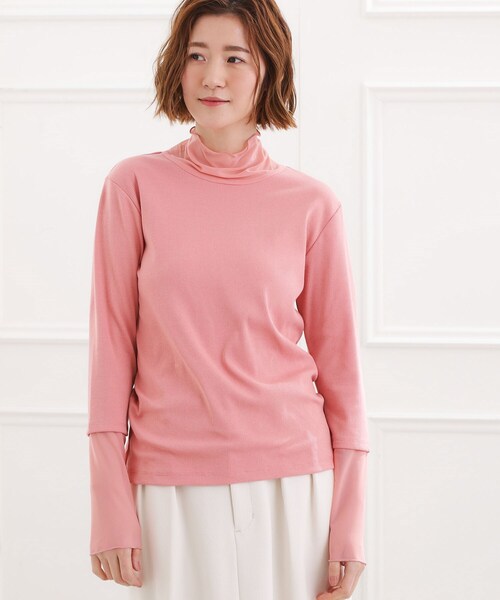 grove(グローブ)の「シアー切替ハイネックプルオーバー(Tシャツ/カットソー・レディース・ブラック/オフホワイト/ベビーピンク/ライトグレー・02/03/01/05/04)」の17枚目の写真