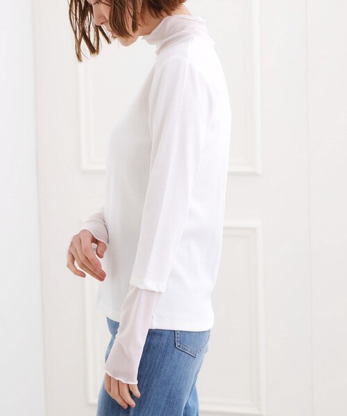 grove(グローブ)の「シアー切替ハイネックプルオーバー(Tシャツ/カットソー・レディース・ブラック/オフホワイト/ベビーピンク/ライトグレー・02/03/01/05/04)」の22枚目の写真