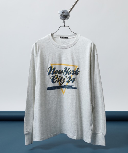 FUNALIVE(ファンアライブ)の「オーバーサイズプリントロンT(Tシャツ/カットソー・メンズ・ラベンダー/オートミール/チャコール/ネイビー/ホワイト系その他/オフホワイト/杢グレー/ブラック系その他/ホワイト系その他2/ネイビー系/グレー系/ブラック系その他3/ベージュ系/ホワイト系その他3/パープル系その他/ネイビー系1/ホワイト系その他4/ブラック/ブラック系その他2/グレー系その他・M/L/XL)」の1枚目の写真