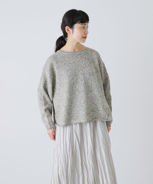 かぐれ(カグレ)の「テープヤーンボートネックニット(ニット/セーター・レディース・ブラック/ライトベージュ・FREE)」の15枚目の写真