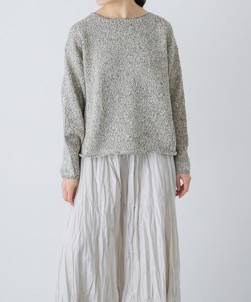 かぐれ(カグレ)の「テープヤーンボートネックニット(ニット/セーター・レディース・ブラック/ライトベージュ・FREE)」の16枚目の写真