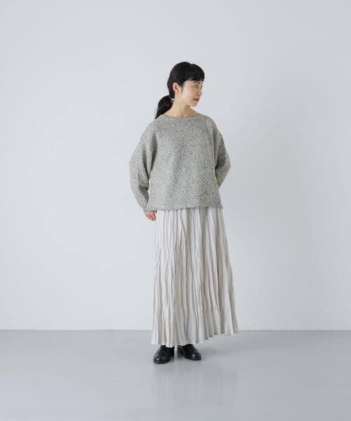 かぐれ(カグレ)の「テープヤーンボートネックニット(ニット/セーター・レディース・ブラック/ライトベージュ・FREE)」の19枚目の写真