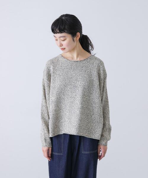 かぐれ(カグレ)の「テープヤーンボートネックニット(ニット/セーター・レディース・ブラック/ライトベージュ・FREE)」の21枚目の写真