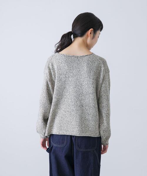 かぐれ（カグレ）の「テープヤーンボートネックニット（ニット/セーター・レディース・ブラック/ライトベージュ・FREE）」の11枚目の写真