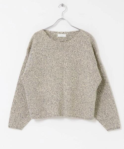 かぐれ（カグレ）の「テープヤーンボートネックニット（ニット/セーター・レディース・ブラック/ライトベージュ・FREE）」の15枚目の写真