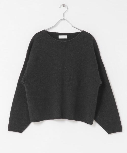 かぐれ(カグレ)の「テープヤーンボートネックニット(ニット/セーター・レディース・ブラック/ライトベージュ・FREE)」の8枚目の写真