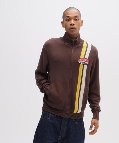 AVIREX（アヴィレックス）の「《A.A.R.C》COTTON ZIP UP KNIT / コットン ジップアップ ニット / AVIREX / アヴィレックス（ニット/セーター・メンズ・キナリ/ブラウン系その他3・L/M/XL/2XL）」の9枚目の写真