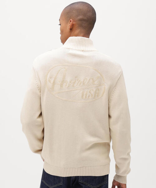 AVIREX（アヴィレックス）の「《A.A.R.C》COTTON ZIP UP KNIT / コットン ジップアップ ニット / AVIREX / アヴィレックス（ニット/セーター・メンズ・キナリ/ブラウン系その他3・L/M/XL/2XL）」の3枚目の写真