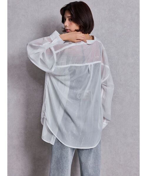 GYDA（ジェイダ）の「オーバーラメシアーシャツ（シャツ/ブラウス・レディース・ブラック/オフホワイト/ミント・FREE）」の20枚目の写真