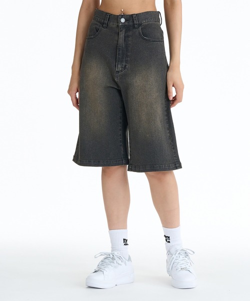 DC(ディーシー)の「DC/ディーシー ハーフパンツ レディース 26 WS WIDE SHORT LWS261306(その他パンツ・レディース・ダークインディゴブルー/ライトインディゴブルー/チャコールグレー・S/M)」の2枚目の写真