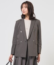 【人気素材・セットアップ対応】セルロースリネンストレッチ ダブル ジャケット