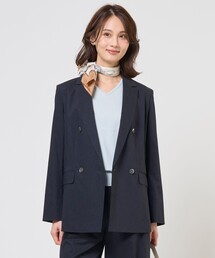【人気素材・セットアップ対応】セルロースリネンストレッチ ダブル ジャケット