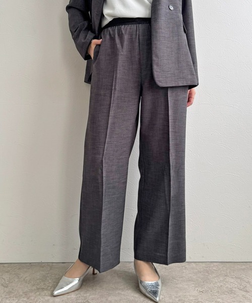 LHELBIE（レルビエ）の「【セレモニー】ラメベルトパンツ（スラックス・レディース・グレイッシュベージュ/チャコールグレー/ライトグレー・M）」の2枚目の写真