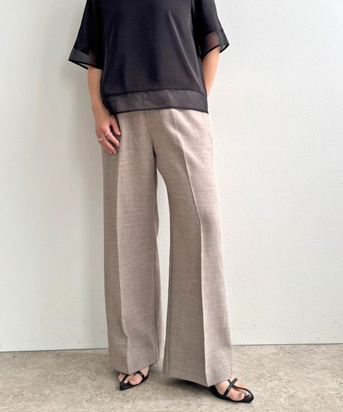LHELBIE（レルビエ）の「【セレモニー】ラメベルトパンツ（スラックス・レディース・グレイッシュベージュ/チャコールグレー/ライトグレー・M）」の7枚目の写真