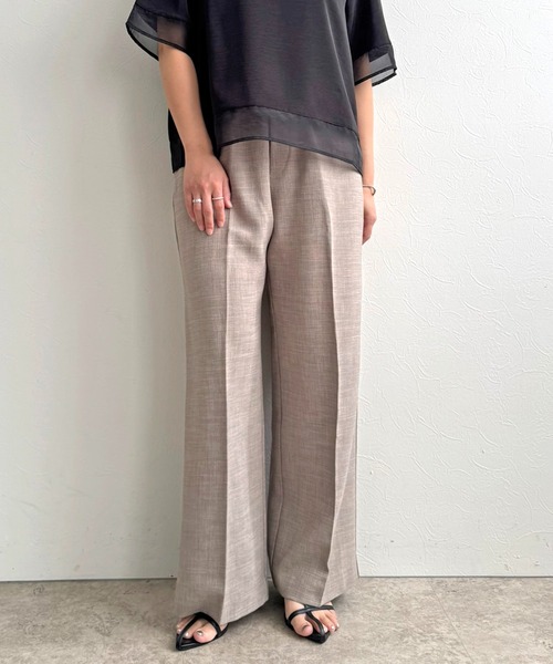 LHELBIE（レルビエ）の「【セレモニー】ラメベルトパンツ（スラックス・レディース・グレイッシュベージュ/チャコールグレー/ライトグレー・M）」の11枚目の写真