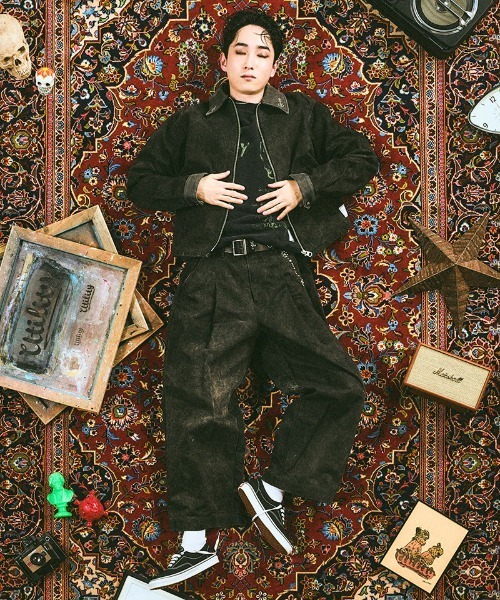 EFFECTEN（エフェクテン）の「mp14589-Studs work wide pants ワイドパンツ(efsal-02)（その他パンツ・メンズ・ブラック・M）」の3枚目の写真