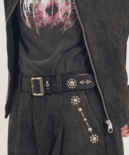 EFFECTEN（エフェクテン）の「mp14589-Studs work wide pants ワイドパンツ(efsal-02)（その他パンツ・メンズ・ブラック・M）」の8枚目の写真