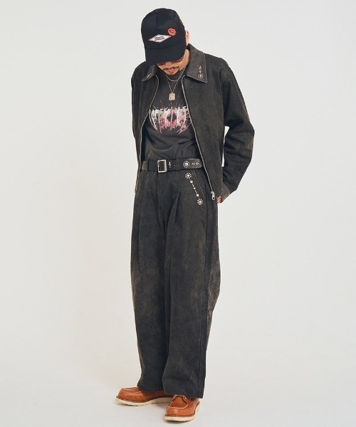 EFFECTEN（エフェクテン）の「mp14589-Studs work wide pants ワイドパンツ(efsal-02)（その他パンツ・メンズ・ブラック・M）」の12枚目の写真