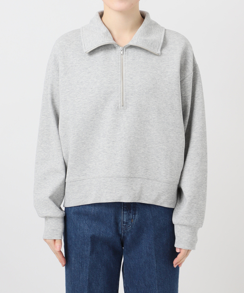 B.C STOCK（ベーセーストック）の「ウォッシャブル / ダンボールハーフZIPトップス（スウェット・レディース・ネイビー/チャコールグレー/ホワイト・FREE）」の19枚目の写真