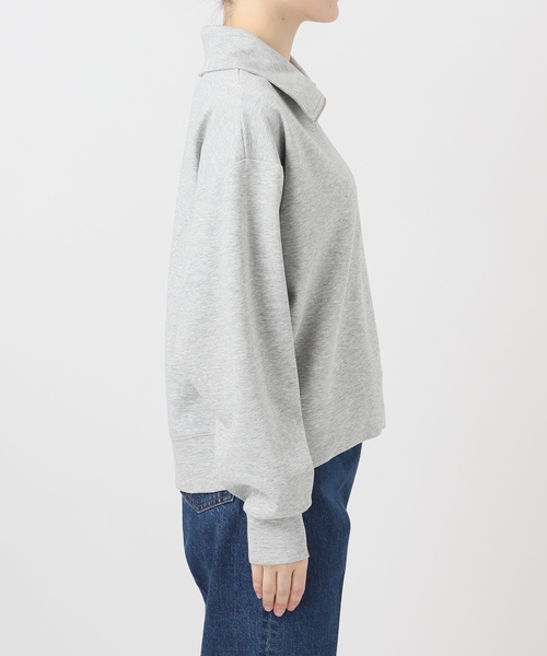 B.C STOCK（ベーセーストック）の「ウォッシャブル / ダンボールハーフZIPトップス（スウェット・レディース・ネイビー/チャコールグレー/ホワイト・FREE）」の22枚目の写真