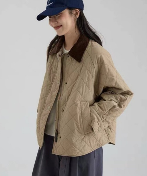 Ritzy（リッツィー）の「キルティングブルゾン（テーラードジャケット・レディース・カーキ/グリーン・LARGE/MEDIUM）」の2枚目の写真