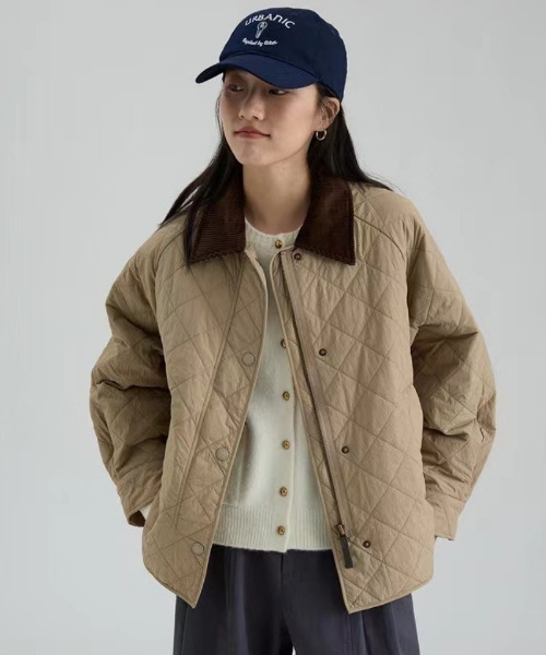 Ritzy（リッツィー）の「キルティングブルゾン（テーラードジャケット・レディース・カーキ/グリーン・LARGE/MEDIUM）」の3枚目の写真