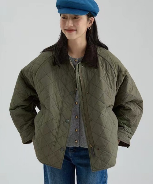 Ritzy（リッツィー）の「キルティングブルゾン（テーラードジャケット・レディース・カーキ/グリーン・LARGE/MEDIUM）」の4枚目の写真