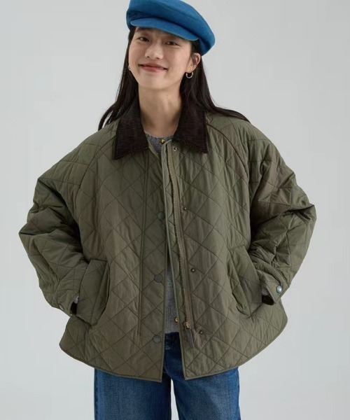 Ritzy（リッツィー）の「キルティングブルゾン（テーラードジャケット・レディース・カーキ/グリーン・LARGE/MEDIUM）」の6枚目の写真