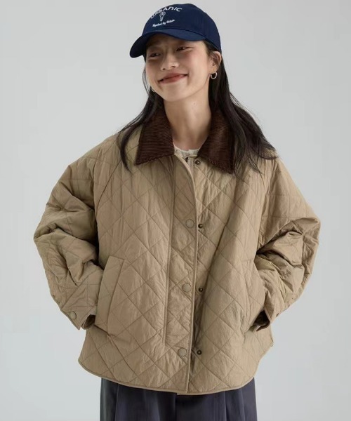 Ritzy（リッツィー）の「キルティングブルゾン（テーラードジャケット・レディース・カーキ/グリーン・LARGE/MEDIUM）」の7枚目の写真