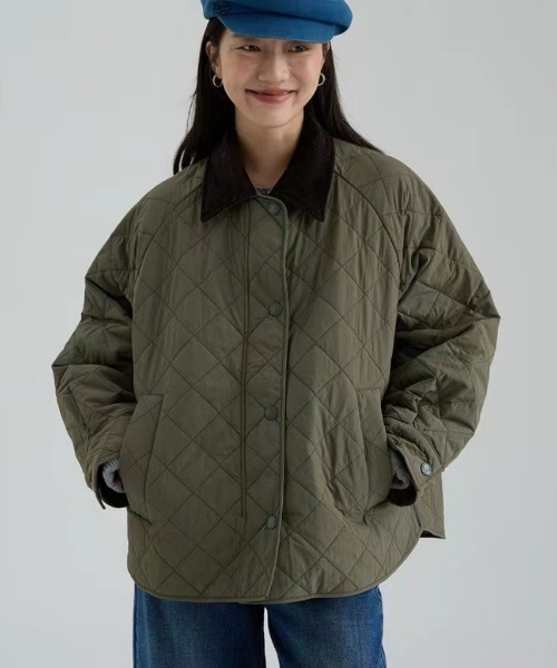 Ritzy（リッツィー）の「キルティングブルゾン（テーラードジャケット・レディース・カーキ/グリーン・LARGE/MEDIUM）」の8枚目の写真
