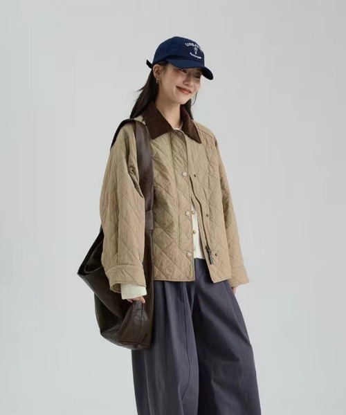 Ritzy（リッツィー）の「キルティングブルゾン（テーラードジャケット・レディース・カーキ/グリーン・LARGE/MEDIUM）」の9枚目の写真