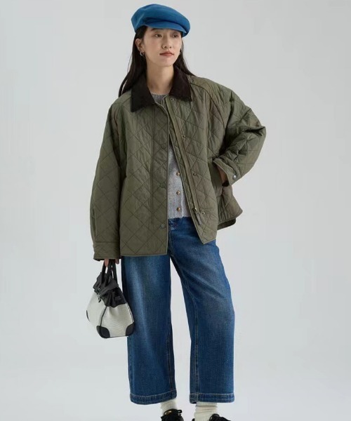 Ritzy（リッツィー）の「キルティングブルゾン（テーラードジャケット・レディース・カーキ/グリーン・LARGE/MEDIUM）」の10枚目の写真