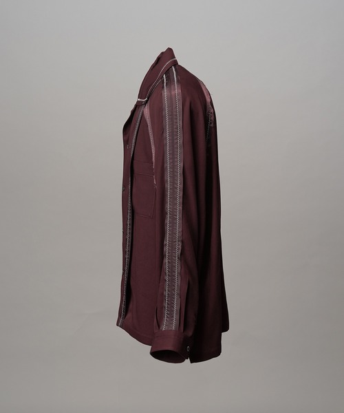MAISON SPECIAL（メゾンスペシャル）の「《UNISEX》Inside-out Prime-Over Open Collar Shirt/インサイドアウトプライムオーバーオープンカラーシャツ【MAISON SPECIAL/メゾンスペシャル】（シャツ/ブラウス・メンズ・ブラック/ピンクベージュ/バーガンディー・0/1/2）」の22枚目の写真
