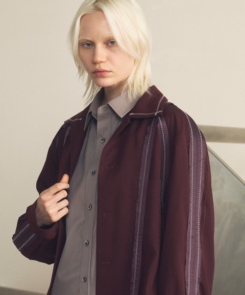 MAISON SPECIAL（メゾンスペシャル）の「《UNISEX》Inside-out Prime-Over Open Collar Shirt/インサイドアウトプライムオーバーオープンカラーシャツ【MAISON SPECIAL/メゾンスペシャル】（シャツ/ブラウス・メンズ・ブラック/ピンクベージュ/バーガンディー・0/1/2）」の15枚目の写真