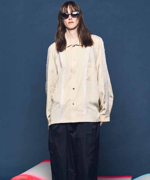 MAISON SPECIAL（メゾンスペシャル）の「《UNISEX》Inside-out Prime-Over Open Collar Shirt/インサイドアウトプライムオーバーオープンカラーシャツ【MAISON SPECIAL/メゾンスペシャル】（シャツ/ブラウス・メンズ・ブラック/ピンクベージュ/バーガンディー・0/1/2）」の16枚目の写真