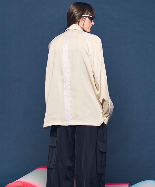 MAISON SPECIAL（メゾンスペシャル）の「《UNISEX》Inside-out Prime-Over Open Collar Shirt/インサイドアウトプライムオーバーオープンカラーシャツ【MAISON SPECIAL/メゾンスペシャル】（シャツ/ブラウス・メンズ・ブラック/ピンクベージュ/バーガンディー・0/1/2）」の18枚目の写真