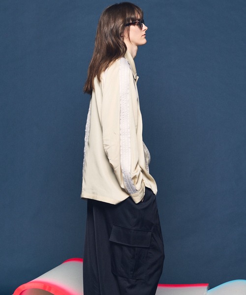 MAISON SPECIAL（メゾンスペシャル）の「《UNISEX》Inside-out Prime-Over Open Collar Shirt/インサイドアウトプライムオーバーオープンカラーシャツ【MAISON SPECIAL/メゾンスペシャル】（シャツ/ブラウス・メンズ・ブラック/ピンクベージュ/バーガンディー・0/1/2）」の17枚目の写真