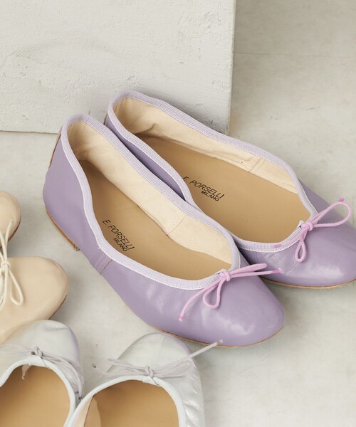 SHIPS(シップス)の「Porselli:BALLET SHOSE(バレエシューズ・レディース・ベージュ/ラベンダー・36/37/39/38)」の2枚目の写真