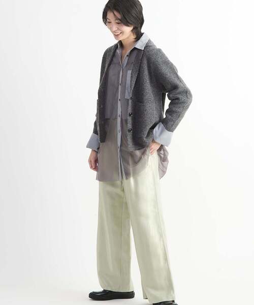 CONVERSE TOKYO（コンバーストウキョウ）の「TAILORED KNIT SHORT CARDIGAN JACKET（ニット/セーター・レディース・チャコールグレー/ブラウン/ピンク・FREE）」の16枚目の写真