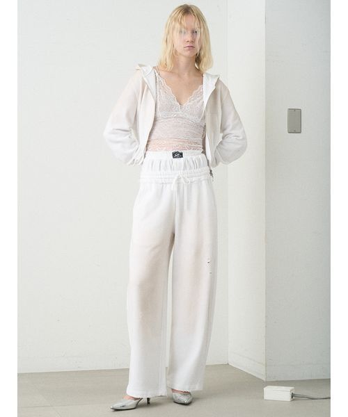 SORIN（ソリン　）の「Damaged Design Baggy Pants/ダメージ デザインバギーパンツ（スウェットパンツ・レディース・グレー/ホワイト・36/38）」の2枚目の写真