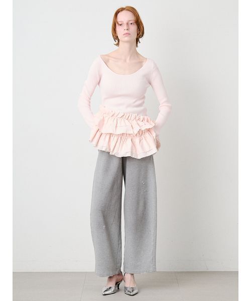 SORIN（ソリン　）の「Damaged Design Baggy Pants/ダメージ デザインバギーパンツ（スウェットパンツ・レディース・グレー/ホワイト・36/38）」の9枚目の写真