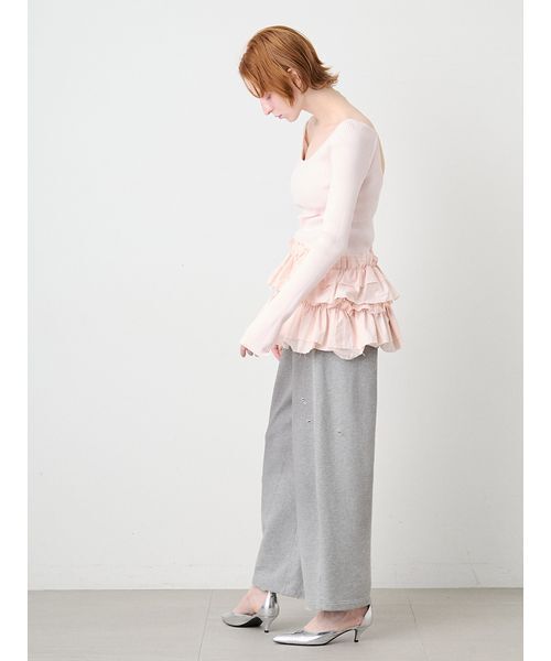 SORIN（ソリン　）の「Damaged Design Baggy Pants/ダメージ デザインバギーパンツ（スウェットパンツ・レディース・グレー/ホワイト・36/38）」の19枚目の写真