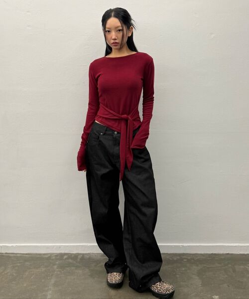 LARTIGENT(ラーティゼン)の「L20 TIED LONG SLEEVE(RED)(Tシャツ/カットソー・レディース・その他・FREE)」の6枚目の写真