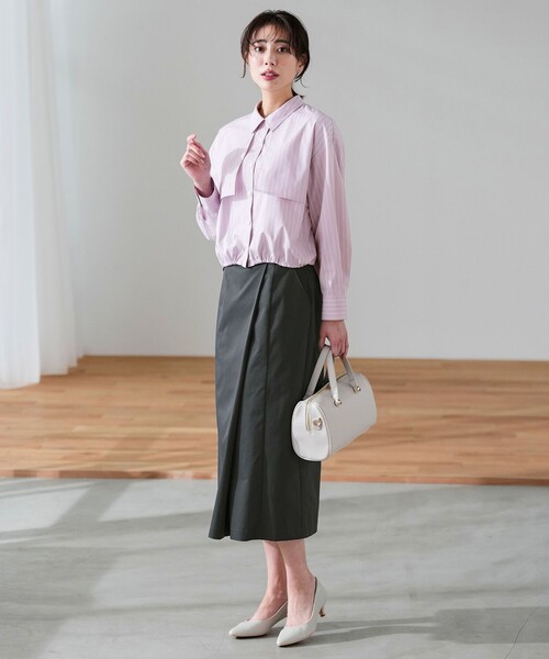ANY SIS（エニィスィス）の「ツイステッドクリアチノ スカート（スカート・レディース・ベージュ系/ネイビー系・LARGE/MEDIUM/SMALL）」の3枚目の写真