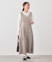 ROPE' PICNIC | 【低身長・小柄さんサイズ】ウエストタックジャンパースカート(ジャンパースカート)