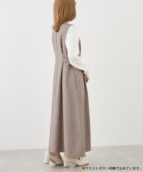 ROPE' PICNIC（ロペピクニック）の「【低身長・小柄さんサイズ】ウエストタックジャンパースカート（ジャンパースカート・レディース・ネイビー/グレー系その他/ベージュ系その他2・FREE）」の10枚目の写真