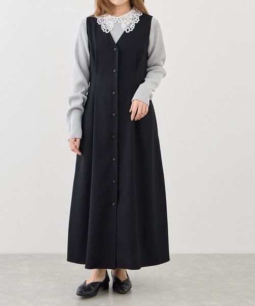 ROPE' PICNIC（ロペピクニック）の「【低身長・小柄さんサイズ】ウエストタックジャンパースカート（ジャンパースカート・レディース・ネイビー/グレー系その他/ベージュ系その他2・FREE）」の13枚目の写真