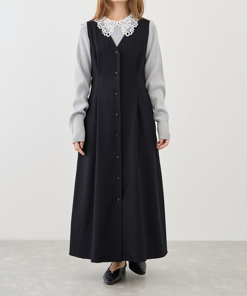 ROPE' PICNIC（ロペピクニック）の「【低身長・小柄さんサイズ】ウエストタックジャンパースカート（ジャンパースカート・レディース・ネイビー/グレー系その他/ベージュ系その他2・FREE）」の14枚目の写真